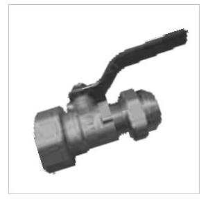 Sant Brass Ball Valve With Flare Nut 25 mm, BBVF